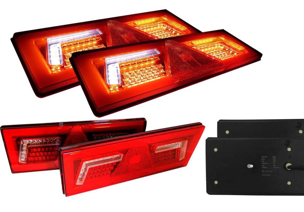 Ляв + Десен Диодни Lед Стопове Бягащ Мигач Неон 12-24V