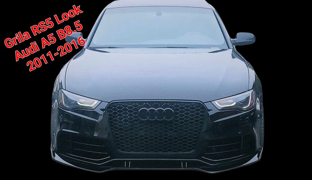Grila-Fagure-RS5-Look-Audi-A5-B8.5-2011-2016-Negru-Lucios-Premium-Noua