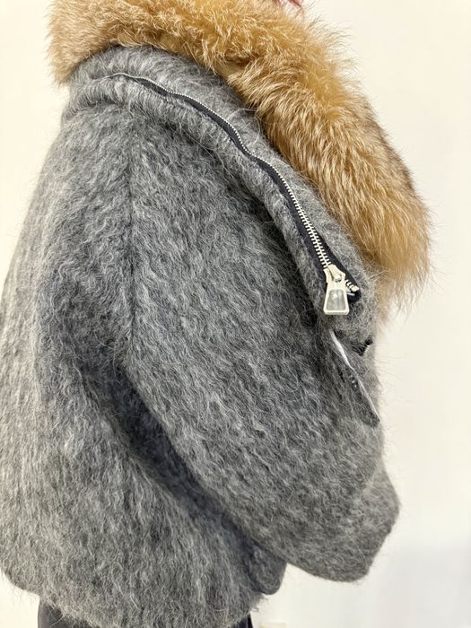 geaca bomber puf gasca,lana  si guler raton