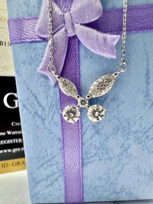 Сребърно колие с мойсанит (Диамант) 1 карат