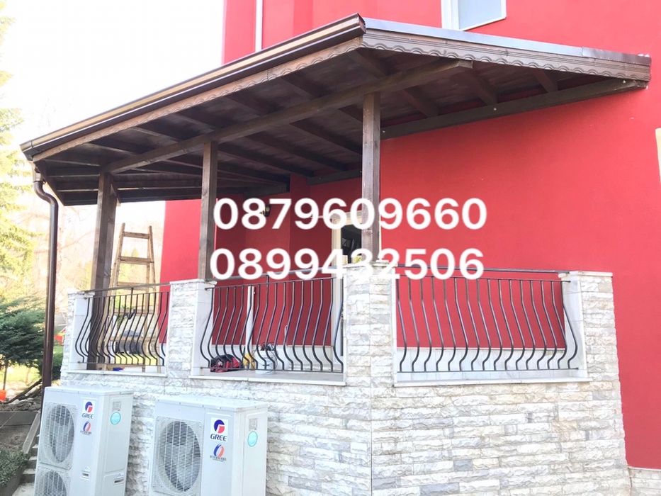 Изграждане на всякакъв вид навеси козирки дървени тераси. Огради.