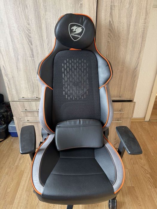 Геймърски стол COUGAR Chair NxSys Aero, PVC кожа, Газов амортисьор, ARGB вентилатор,
