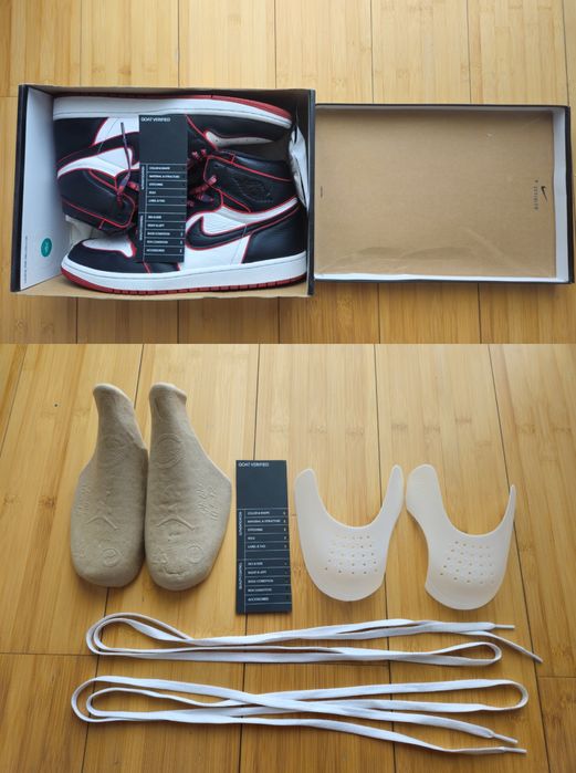 Jordan 1 Bloodline 46 EU noi cu legit check si sneaker shields cadou