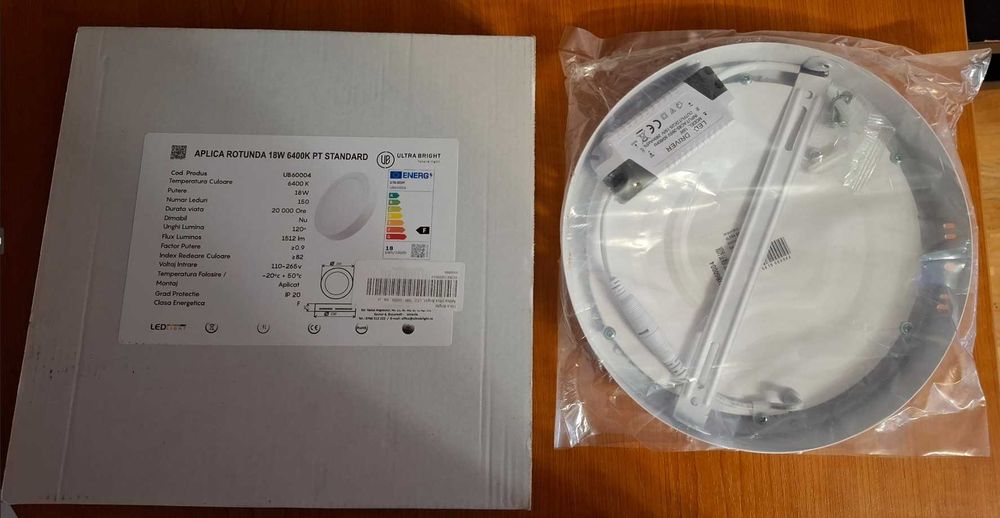 Aplică rotundă, cu leduri, 18W, 6400k, Ultra Bright, nouă