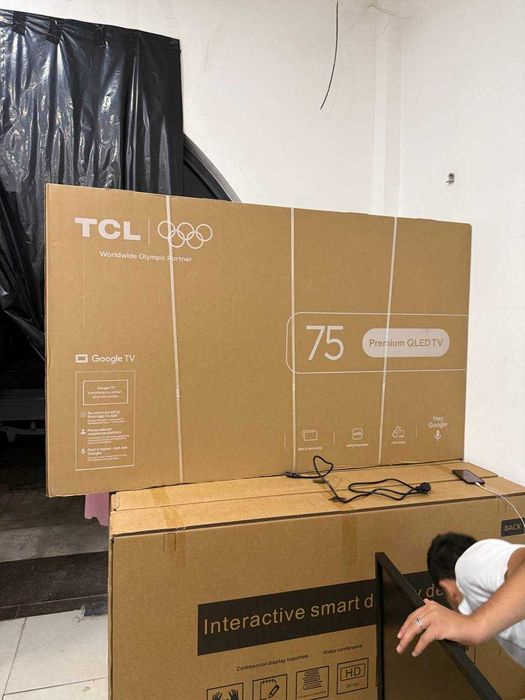 Телевизор TCL 75QLED 4K Google TV два пульта дистанционного управления