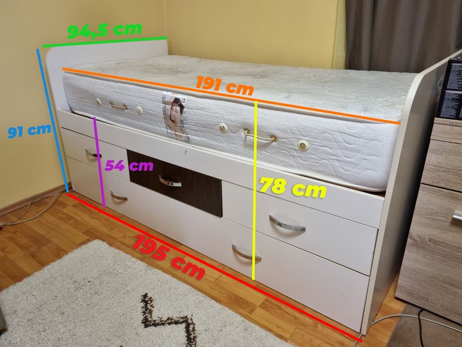 Din Italia! Pat de o singura persoana