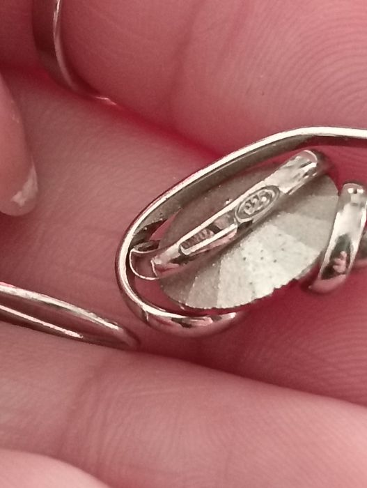 Inel și cercei din argint cu cristale Swarovski