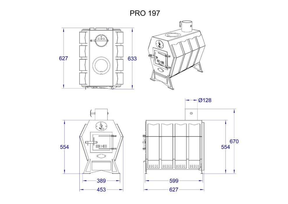 Печь-буржуйка PRO-197,печка,пиширмок,отопление,обогрев,камин,котёл