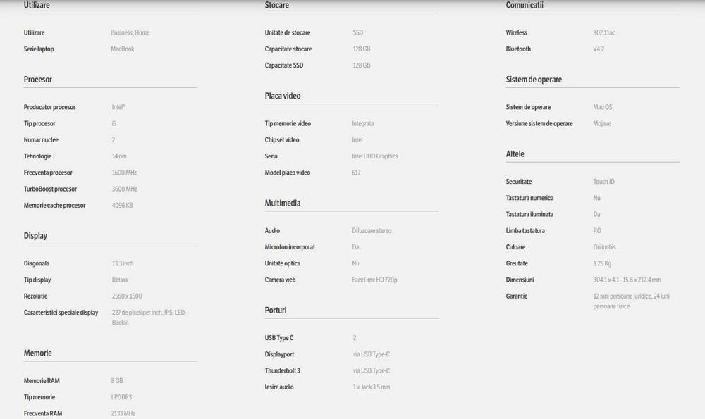 Apple MacBook Air 13, Intel i5, 8GB DDR3, SSD 128GB, Cycle count 65