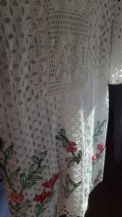 Rochie mini dantela bumbac brodata ZARA 38-40