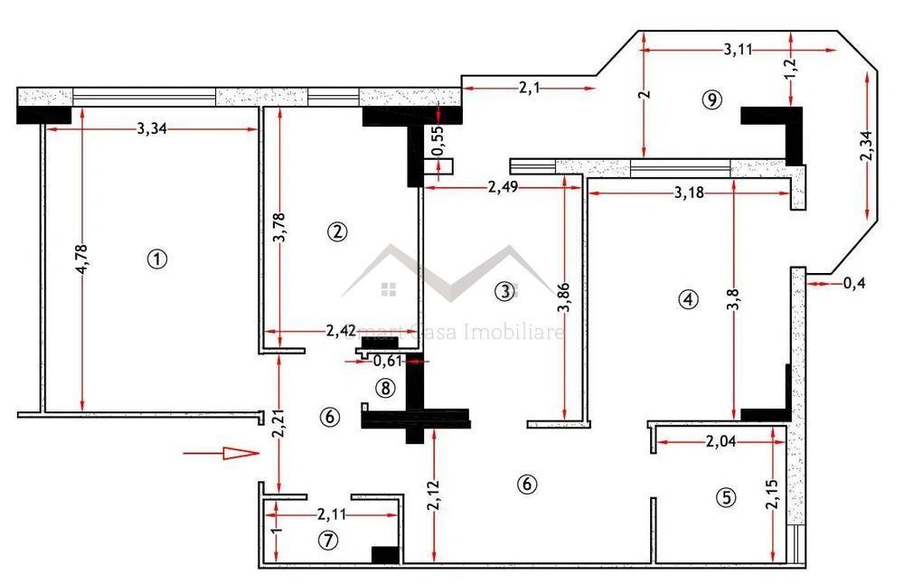 Apartament 3 camere 2 bai pacurari posta etaj intermediar