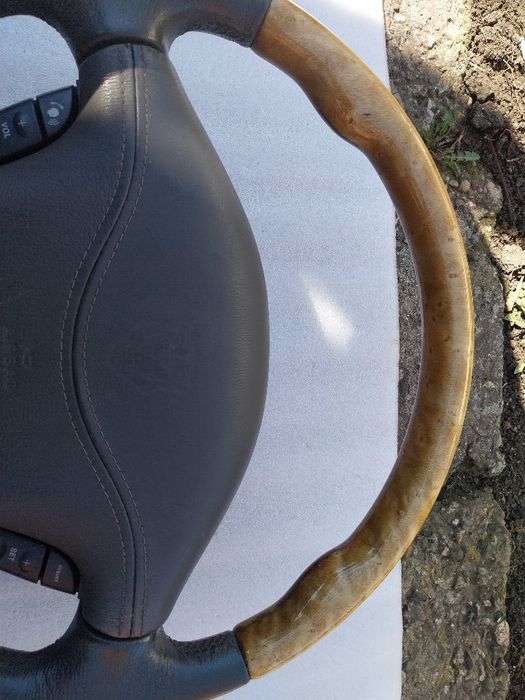 Кожен мултифункционален Махагон(дървен) волан с аербег Ягуар/Jaguar