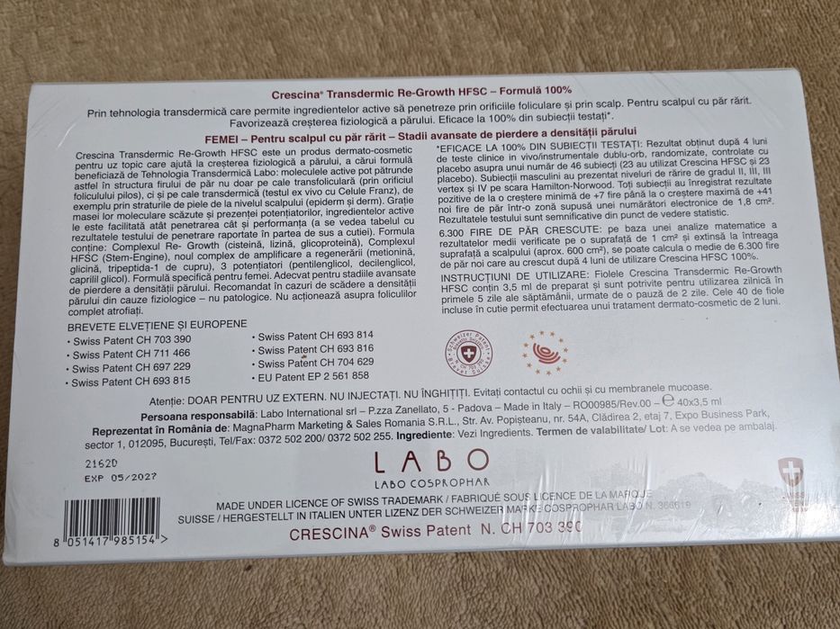 Crescina tratament par, femei