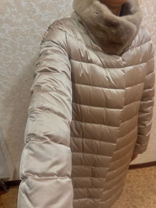 Пуховик с норковым воротом