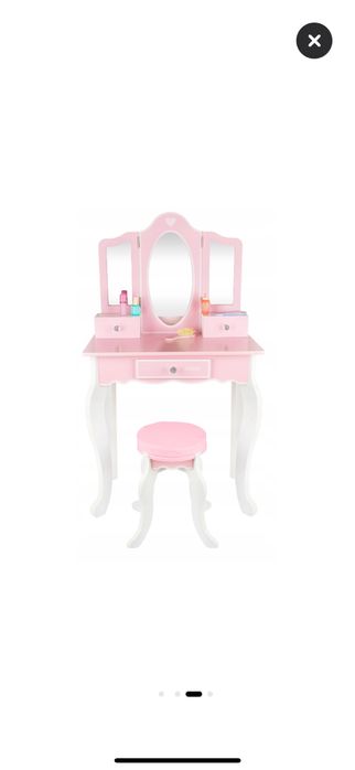 Masuta mare de machiaj pentru fetite cu scaun inclus