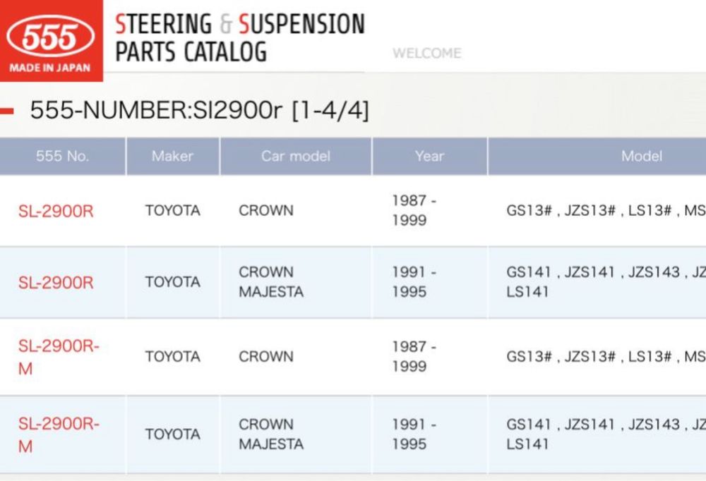 Стойки стабилизатора toyota crown