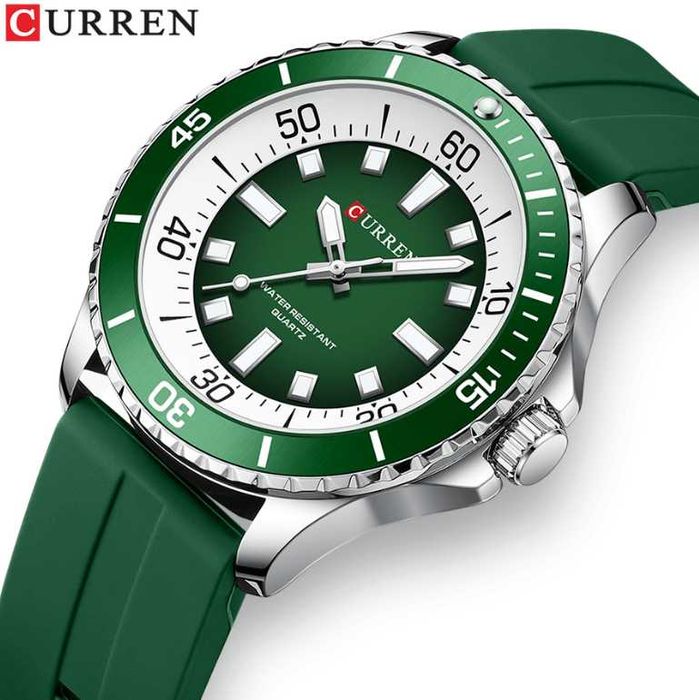 Мъжки часовник – CURREN 8448 – Green + ПОДАРЪК