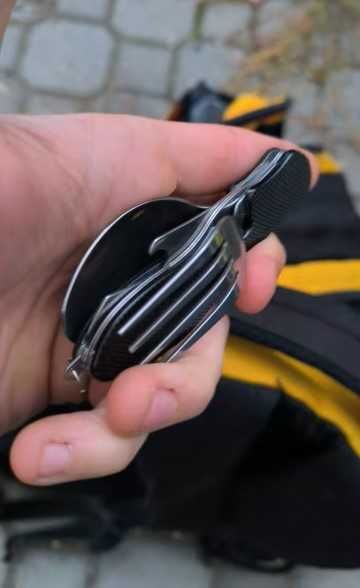 ПРОМО - Сгъваем комплект прибори за къмпинг | 4 в 1