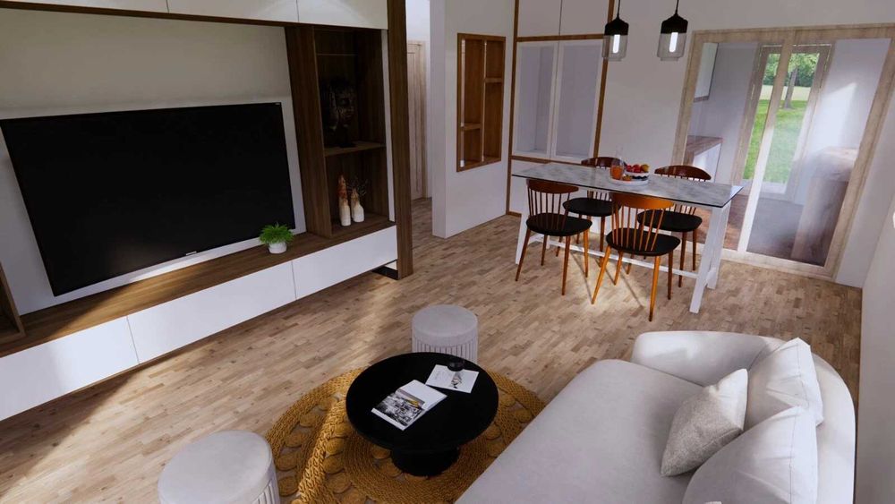 НА ИЗПЛАЩАНЕ - Евтина двуетажна сглобяема къща с 3 спални, 176 кв. м