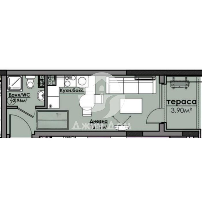 Продава се Едностаен апартамент в Бургас, Славейков - 38 кв.м за 1672 €/кв.м - Снимка #1