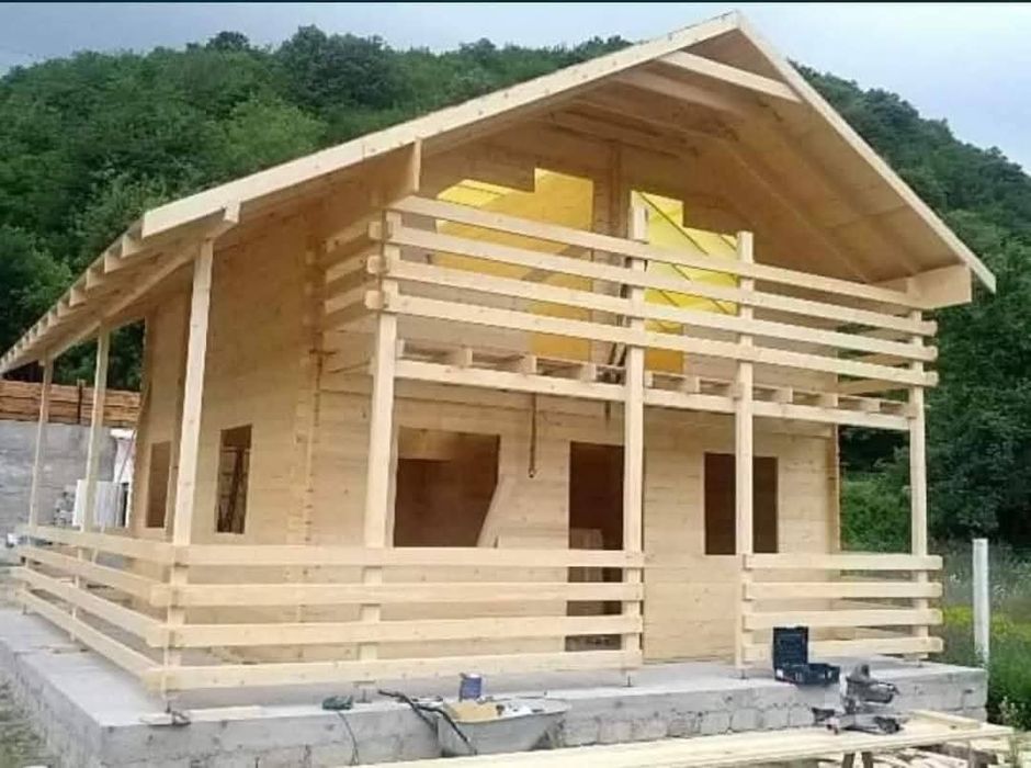 Vând case modulare din lemn masiv cabane tip A