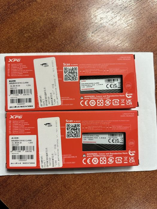 DDR5 32gb (2x16) XPG Lancer rgb рам памет - нова