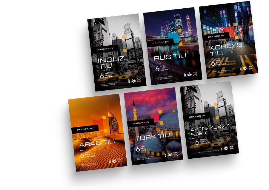 Booknomiy PDF 5 ta til bor Rus Inglis Turk Arab Koreys