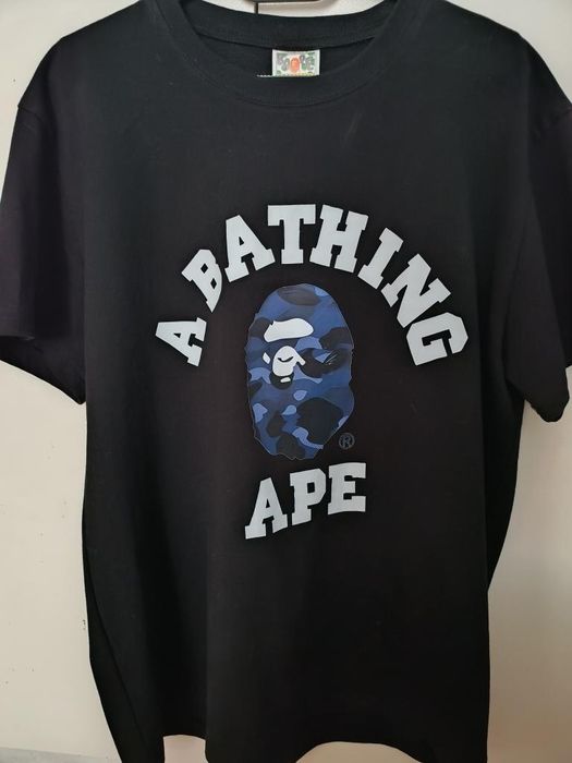 Tricou Bape albastru cu negru