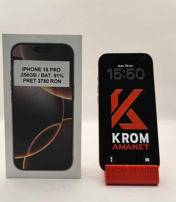 iPhone 16 Pro Gold 256Gb / Baterie 91% * Krom Amanet Margeanului *