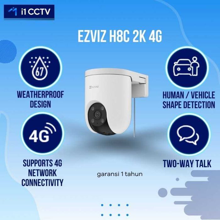 Camera IP 4G PTZ EZVIZ H8C 2K IR 30m Motion Detection Noua Sigilata