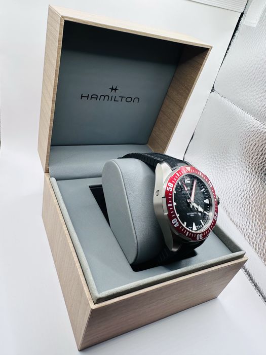 *Чисто Нов* Hamilton  Kahaki Navy Frogman Titanium