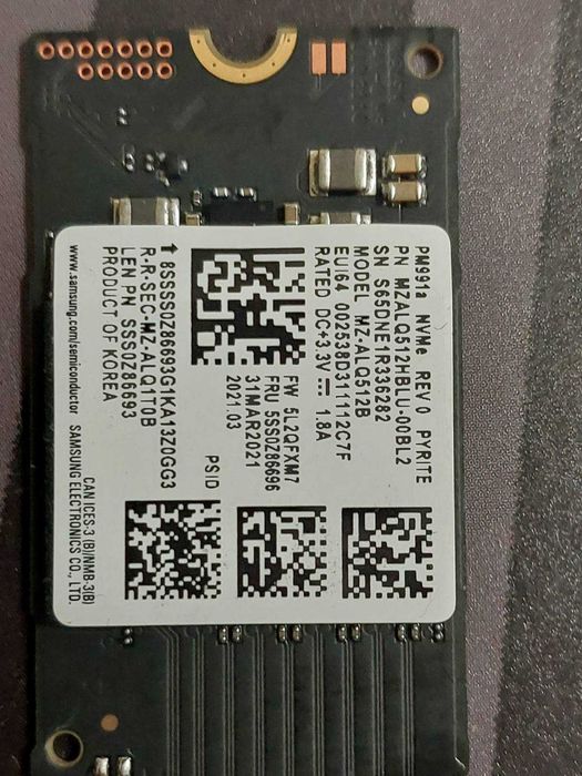 512GB M.2 NVMe Samsung PM991a MZALQ512