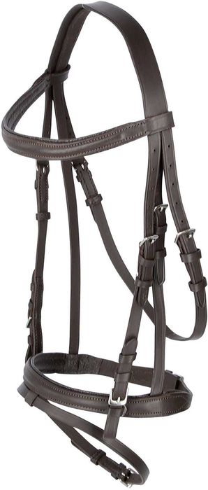 Frau dublu din piele neagra pentru echitatie, marime Cob Kerbl