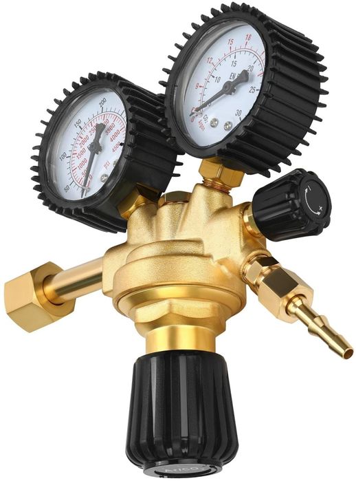Reductor butelie AR/CO2 XD1822 pentru sudură, cu manometre, reglaj precis și debit maxim 32 L/min