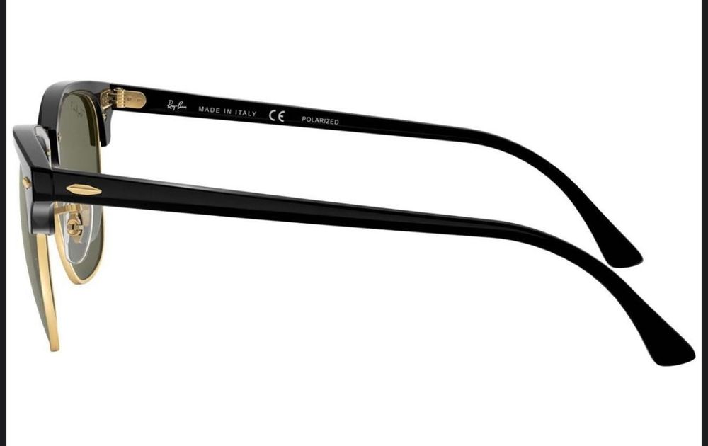 Унисекс очила Ray-Ban ClubMaster Balck/Gold със зелени стъкла (НОВИ)