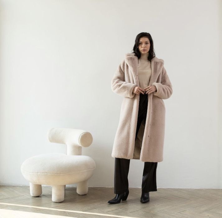 Экошуба пудрового оттенка