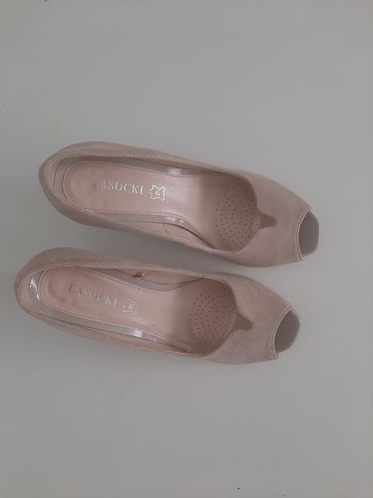 Pantofi/sanda dama piele naturala cu platforma si toc