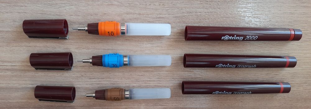 3 Рапидографи Rotring Isograf