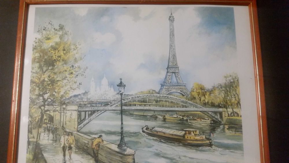 3 картини с пейзажи от най известните забележителности в Париж.