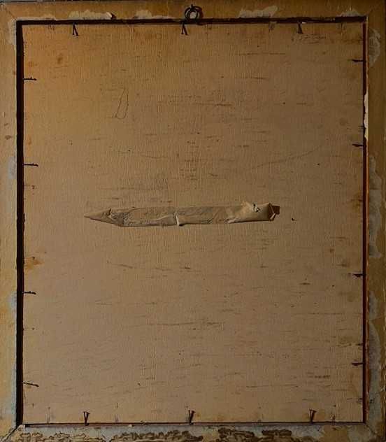 Tablou VECHI, semnat, Ulei pe carton, 60x50cm+rama