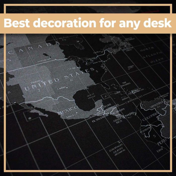 Mousepad Gaming XL cu Harta Lumii Antiderapant pentru Birou 80 x 30 cm