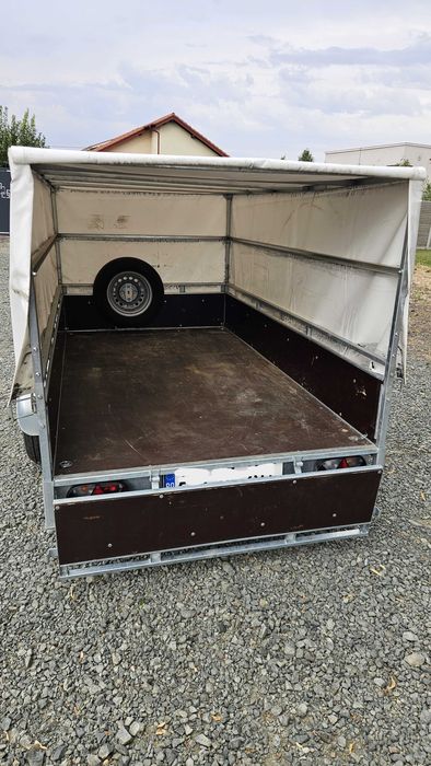 De Închiriat Remorcă 750 kg cu Prelată (Basculabilă) / Servicii Transport Dumbrăvița - Timișoara