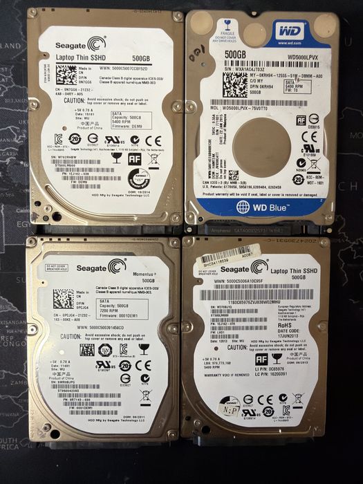 Lot 4 buc hdd laptop, 4x500gb testate cu viata 100%