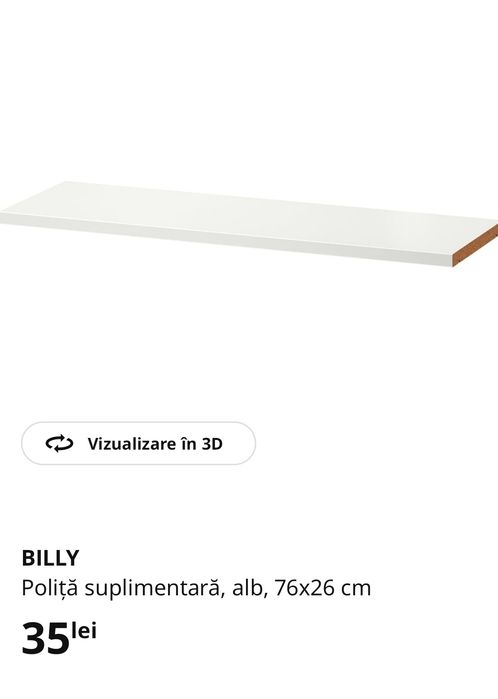 Vand set 8 polite alba Billy Ikea Noi noute