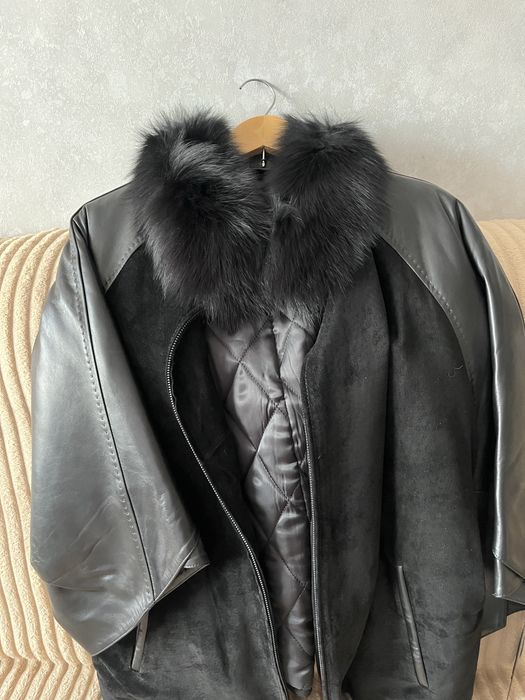 Куртка женская кожанная новая турция со сьемным мехом на влротнике