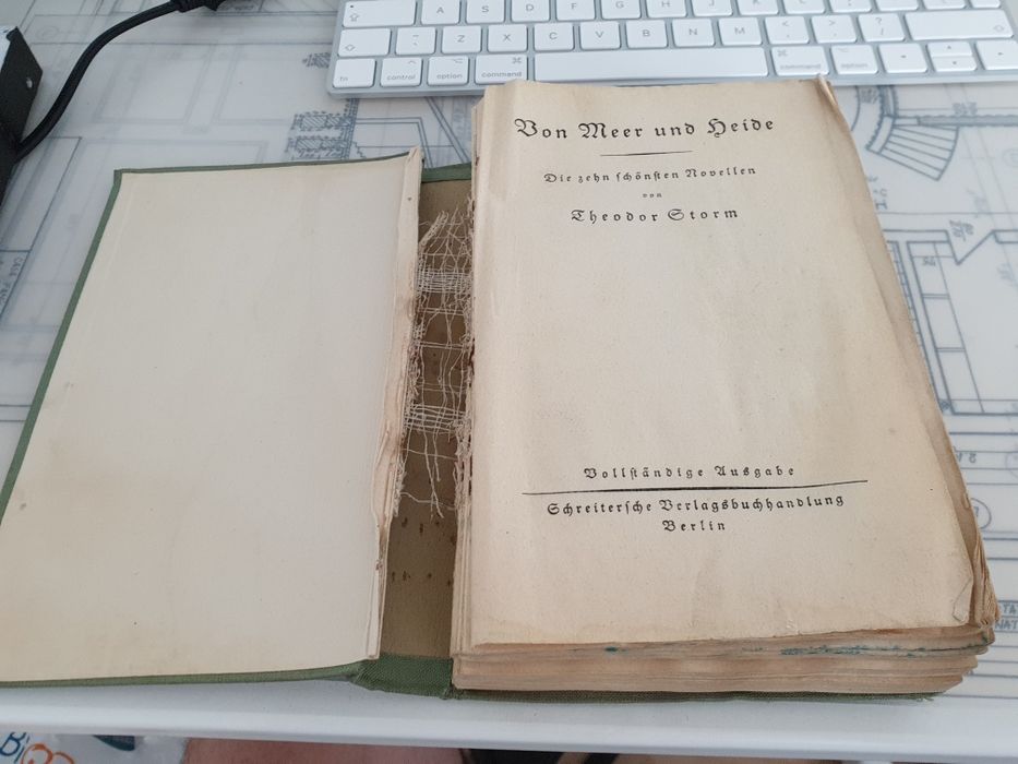 Carte veche 1944 in limba Germana Von Meer und Heide - Theodor Storm
