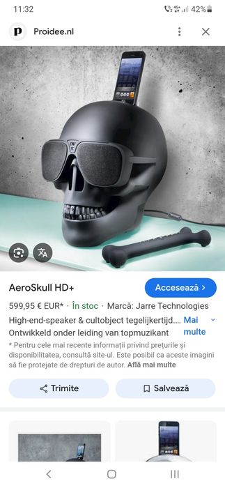 Boxa portabila defecta craniu bluetooth aeroskull ML8008 cu subwoofer