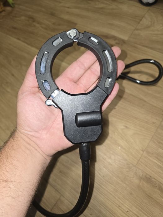 Cablu antifurt pentru trotinetă/bicicletă/Moto - 120 cm, 13 mm, cu cheie