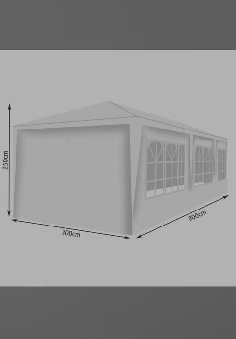 Cort demontabil 9*3 metri culoare alb