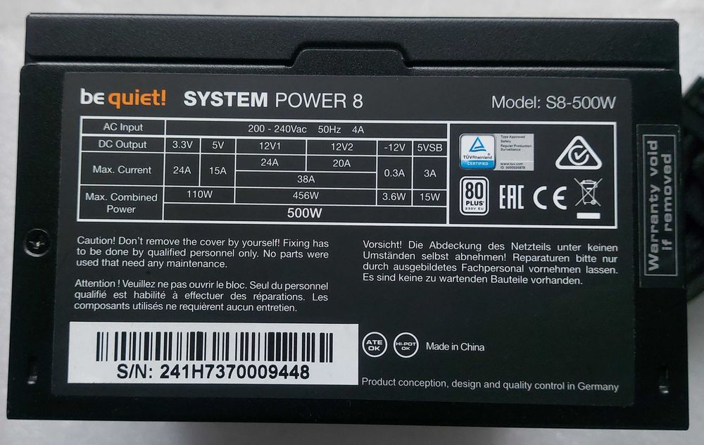 Sursa Be Quiet! System Power 8 80+ 500W